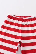 Red grinch applique stripe boy set