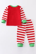 Red grinch applique stripe boy set