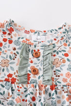 Floral print ruffle baby girl bubble