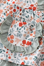 Floral print ruffle baby girl bubble