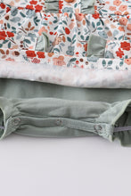 Floral print ruffle baby girl bubble