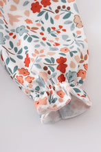 Floral print ruffle baby girl bubble