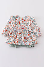 Floral print ruffle baby girl bubble