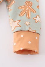 Gingerbread print boy pajamas romper