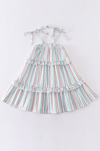 Stripe rainbow tiered dress - ARIA KIDS