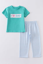 Blue I love dad embroidery boy set - ARIA KIDS