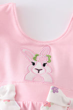 Pink rabbit applique ruffle girl bubble - ARIA KIDS
