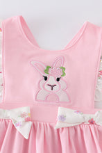 Pink rabbit applique ruffle dress