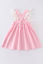 Pink rabbit applique ruffle dress