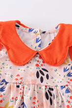 Orange floral print baby bloomers set