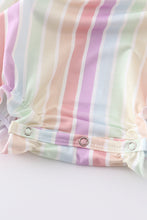 Multicolored stripe ruffle girl bubble