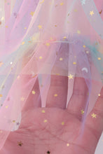 Rainbow star tiered ruffle tulle dress - ARIA KIDS