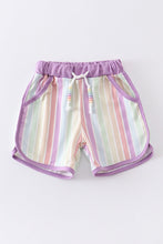 Multicolored stripe ruffle girl shorts - ARIA KIDS