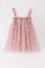 Coral strap daisy embroidery tulle dress - ARIA KIDS