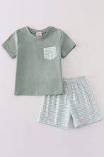 Green gingham boy set - ARIA KIDS
