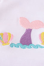 White mermaid embroidery cover up mom & me - ARIA KIDS