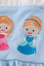 Blue princess embroidery ruffle girl set - ARIA KIDS