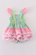 Meadow breeze print girl ruffle bubble - ARIA KIDS