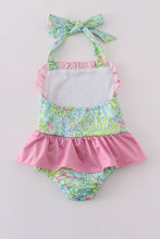 Meadow breeze print girl one-piece swimsuit - ARIA KIDS