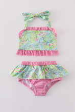 Meadow breeze print girl 2pc swimsuit - ARIA KIDS