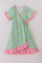 Meadow breeze print adult ruffle dress - ARIA KIDS