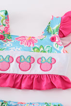 Pink floral character applique 2pc girl swimsuit - ARIA KIDS