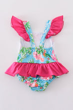 Pink floral character applique girl swimsuit - ARIA KIDS