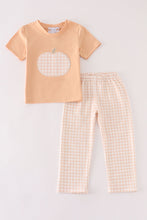Orange pumpkin applique plaid boy set - ARIA KIDS