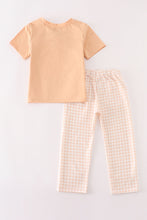 Orange pumpkin applique plaid boy set - ARIA KIDS