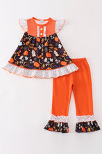 Orange halloween ruffle girl set - ARIA KIDS