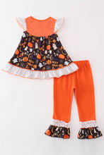 Orange halloween ruffle girl set - ARIA KIDS