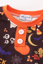 Orange halloween ruffle boy bubble - ARIA KIDS
