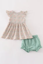 Pink floral print pumpkin embroidery baby set - ARIA KIDS