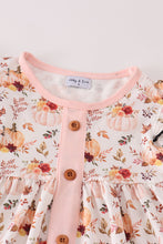Coral pumpkin print girl set - ARIA KIDS