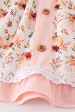 Coral pumpkin print girl set - ARIA KIDS
