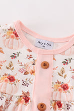 Coral pumpkin print girl bubble - ARIA KIDS