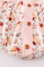 Coral pumpkin print girl bubble - ARIA KIDS