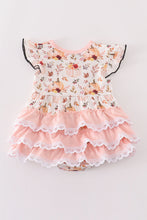 Coral pumpkin print girl bubble - ARIA KIDS