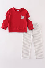Maroon Alabama french knot boy set - ARIA KIDS