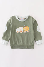 Green train pumpkin applique boy top - ARIA KIDS