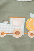 Green train pumpkin applique boy top - ARIA KIDS