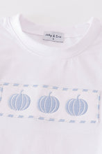 Blue pumpkin embroidery plaid boy set - ARIA KIDS