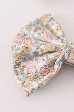 Pink floral print piggie hair bow - ARIA KIDS