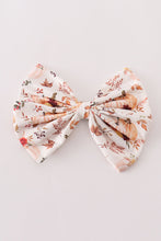 Coral pumpkin print hair sailor bow - ARIA KIDS
