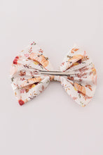 Coral pumpkin print hair sailor bow - ARIA KIDS