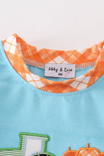 Blue truck pumpkin applique boy bubble - ARIA KIDS