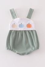 Green pumpkin embroidery unisex bubble - ARIA KIDS