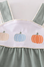 Green pumpkin embroidery unisex bubble - ARIA KIDS
