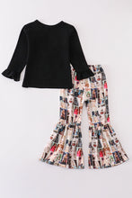 Black music fan bell pants set - ARIA KIDS