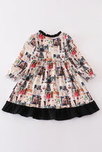 Black music fan print girl gown - ARIA KIDS